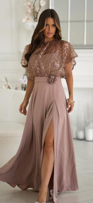 Dámske spoločenské šaty VENEZIA bledo hnedé