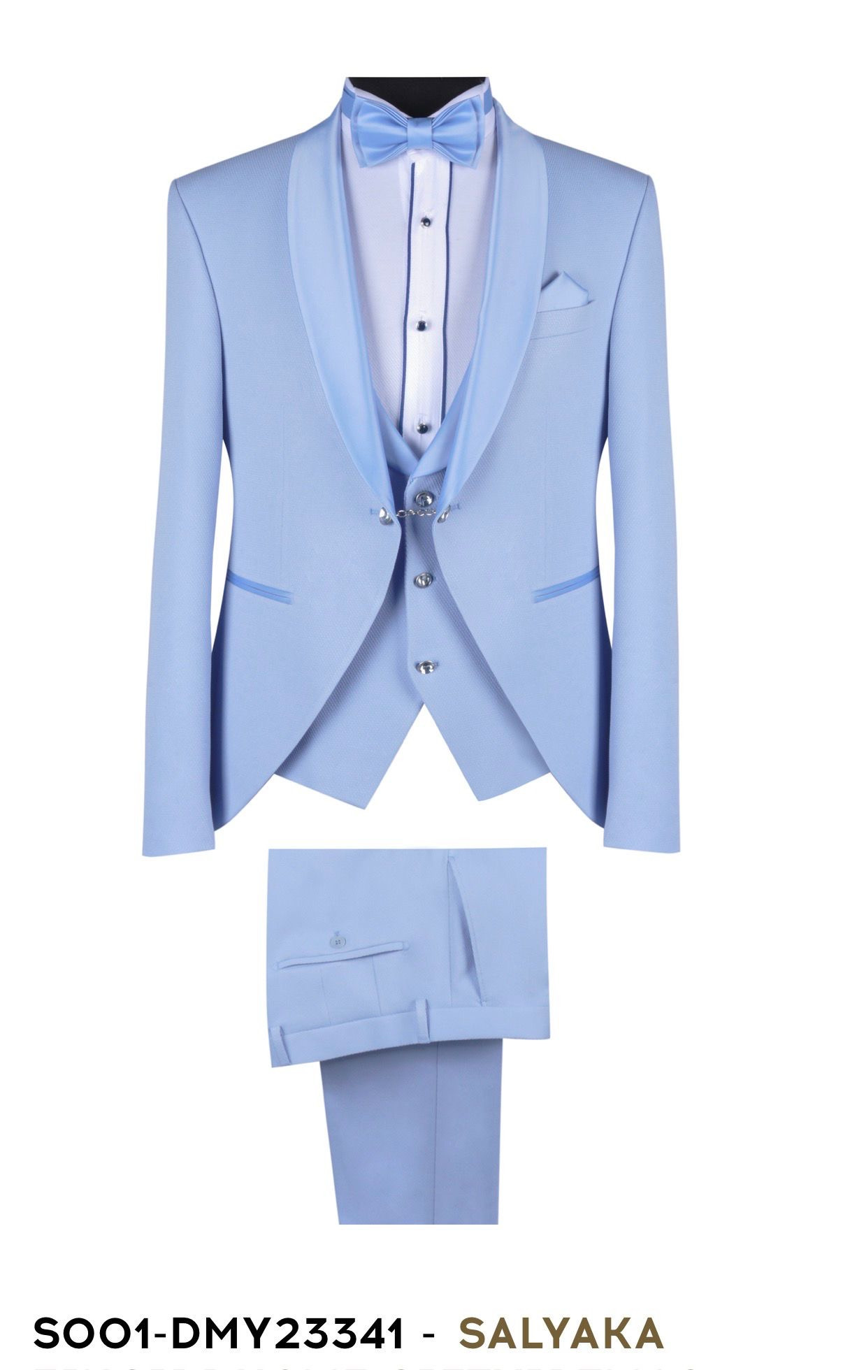 Slávnostný oblek SOO1-DMY 23341 bledo-modrý
