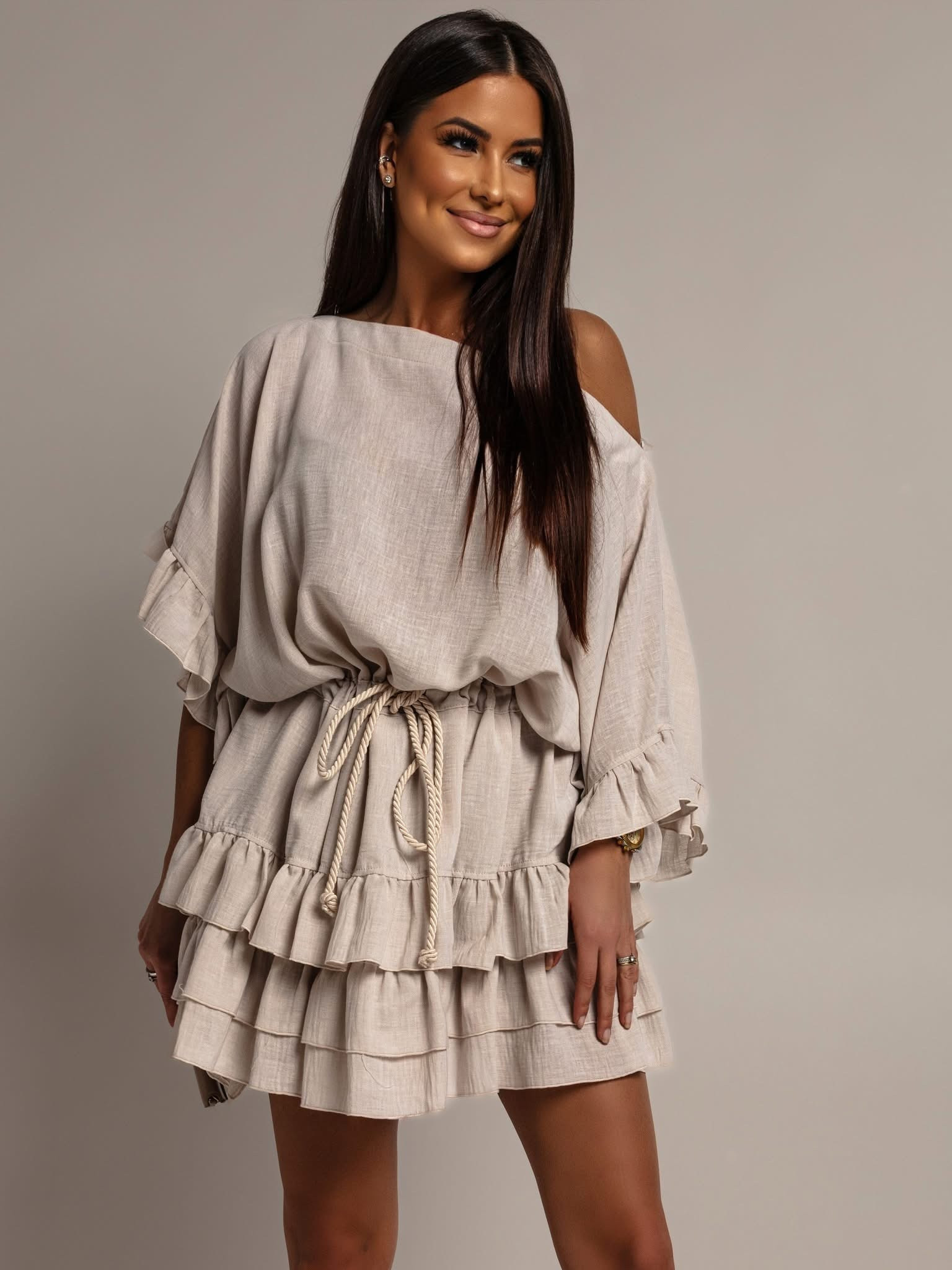 Dámske šaty DIVA béžové