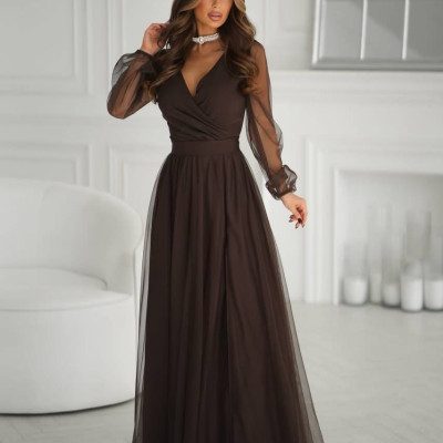 Dámske spoločenské šaty COCO hnedé