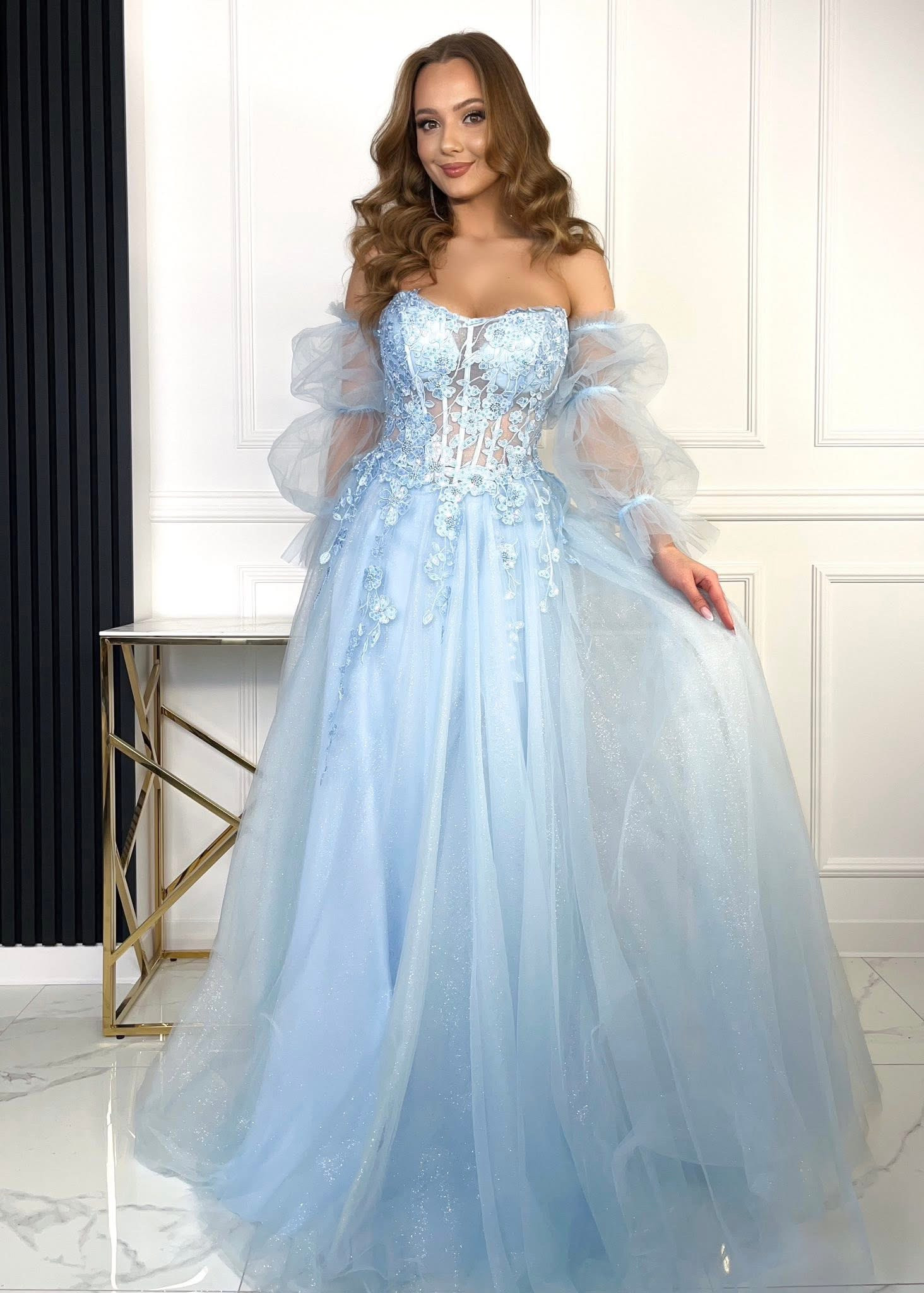 Dámske spoločenské šaty MAGNOLIA modré