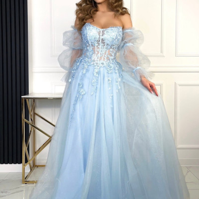 Dámske spoločenské šaty MAGNOLIA modré