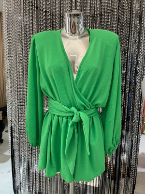 Nohavicový overal FLOWER neón zelená