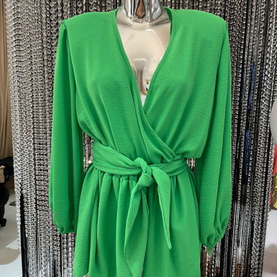 Nohavicový overal FLOWER neón zelená