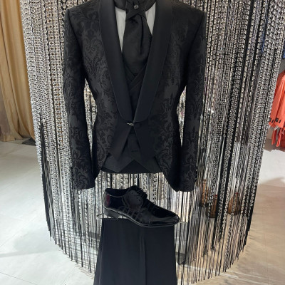 Pánsky svadobný oblek BAGGI 215998 čierny