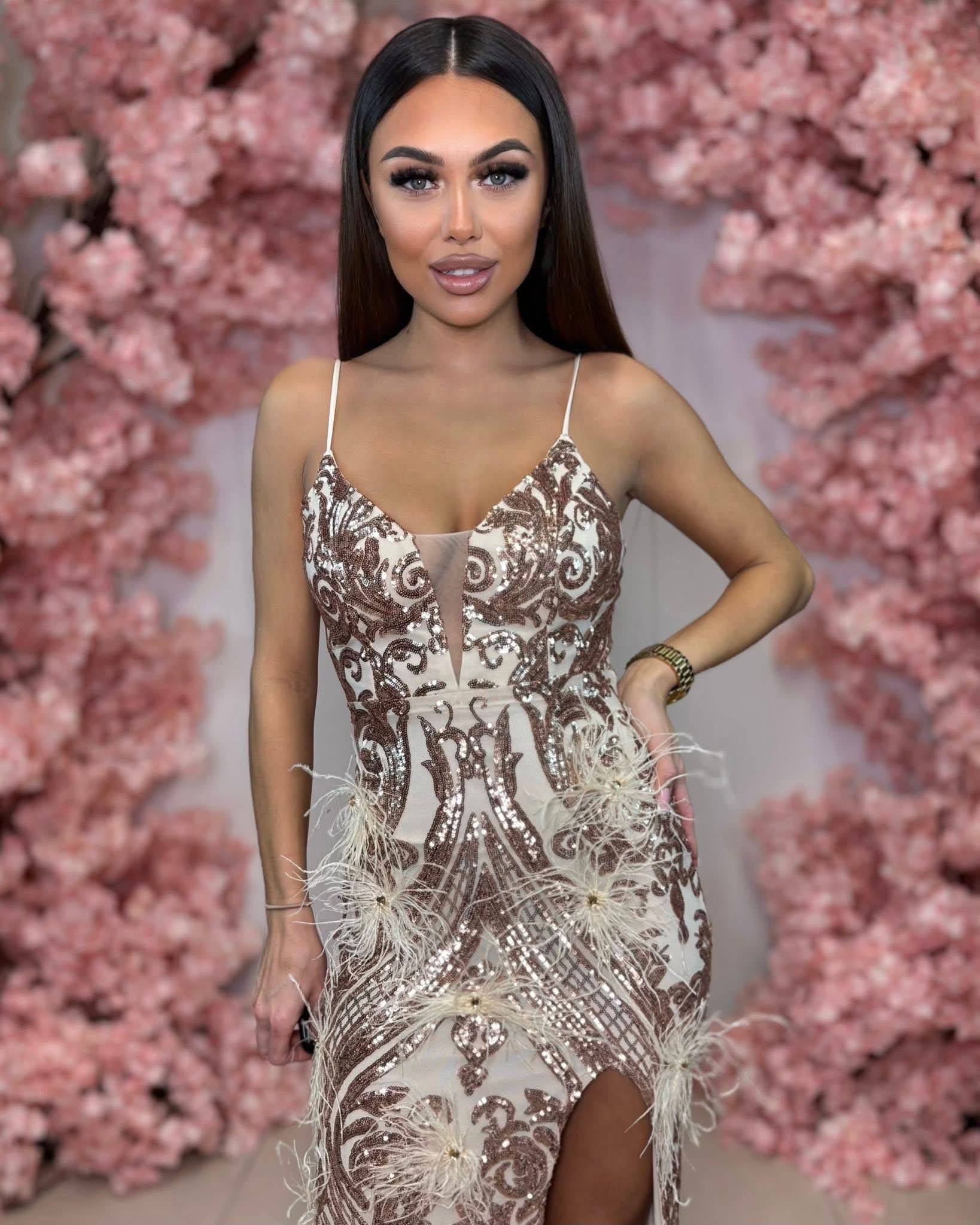 Dámske spoločenské šaty PUSIA zlaté