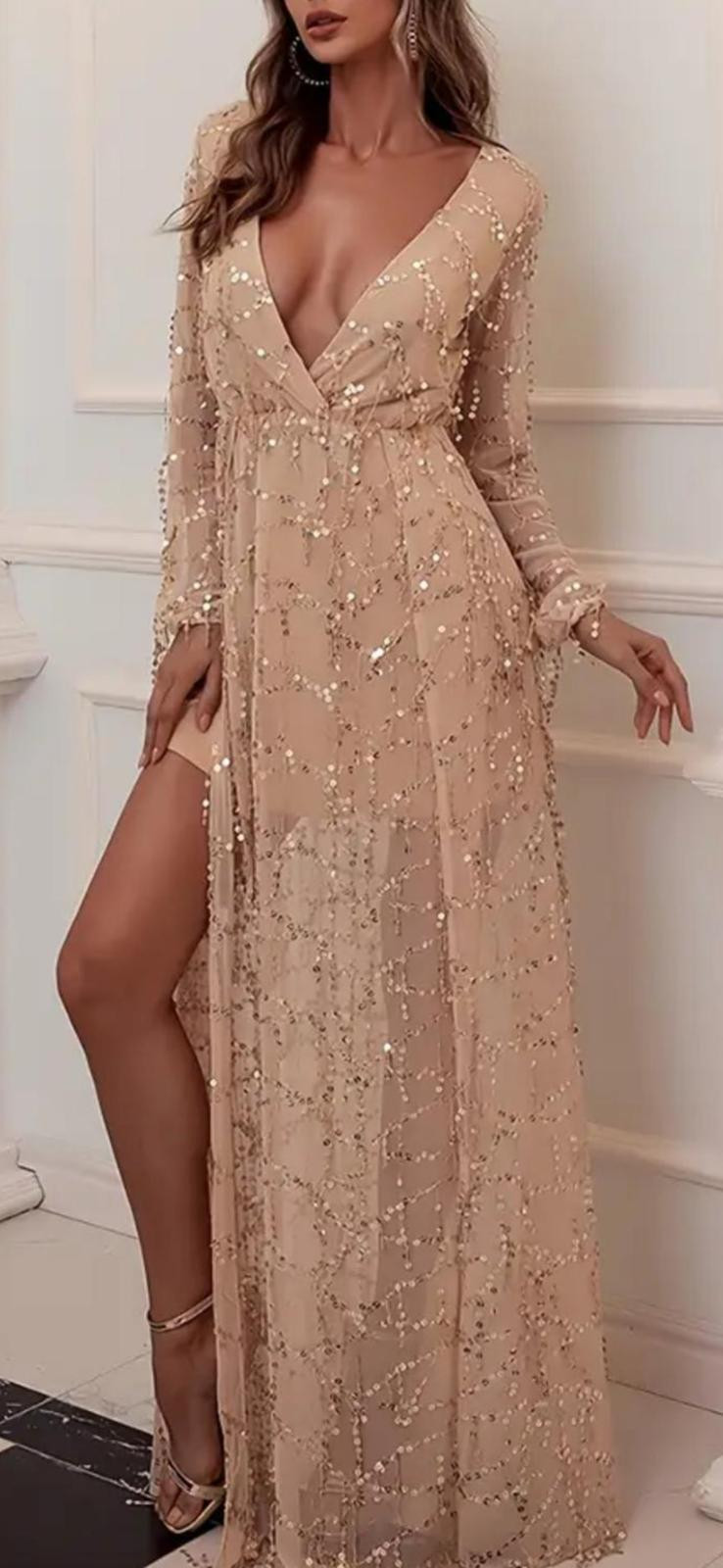 Dámske spoločenské šaty zlaté