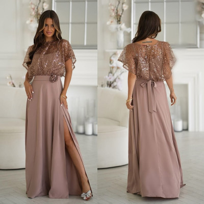 Dámske spoločenské šaty VENEZIA bledo hnedé