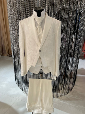 BAGGI spoločenský oblek biely S001-DMY 22025