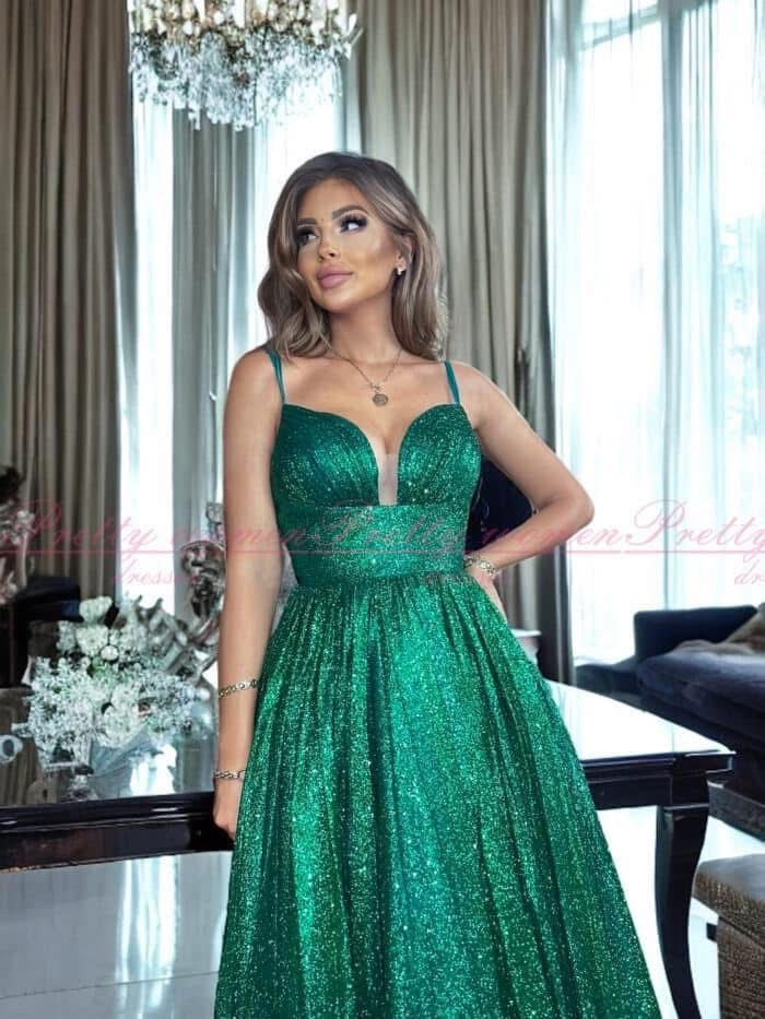 Dámske spoločenské šaty GLOSSY zelená