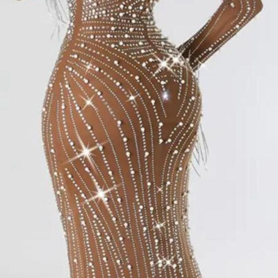 Dámske spoločenské šaty PERLA hnedé