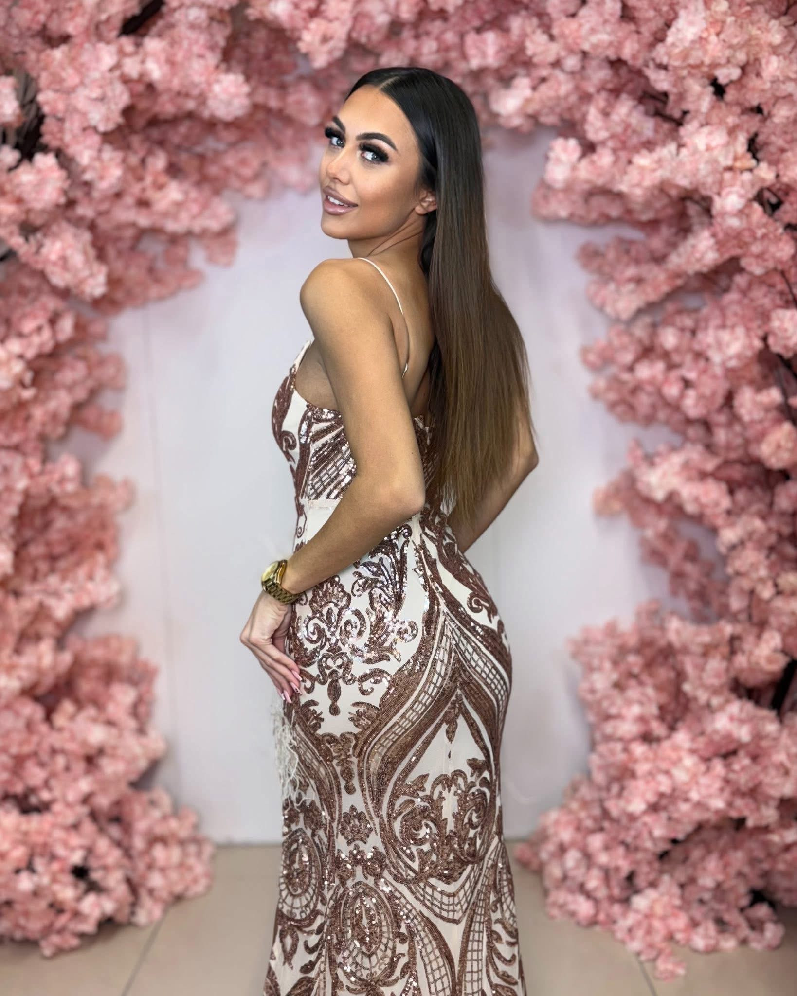 Dámske spoločenské šaty PUSIA zlaté