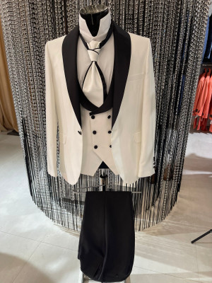 BAGGI spoločenský oblek biely S001-DCY2101 color 008 drop 6