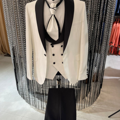 BAGGI spoločenský oblek biely S001-DCY2101 color 008 drop 6