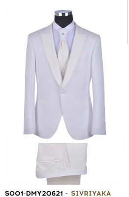 Slávnostný oblek S001-DMY 20621 biely