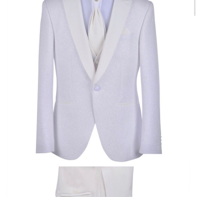 Slávnostný oblek S001-DMY 20621 biely