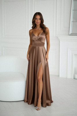 Dámske spoločenské šaty ANIS hnedé