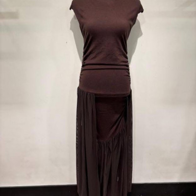 Dámske úpletové šaty DAGMAR hnedé