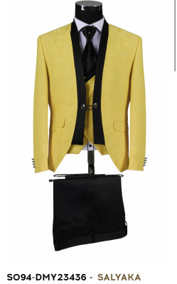 Slávnostný oblek S094-DMY 23436 žltý