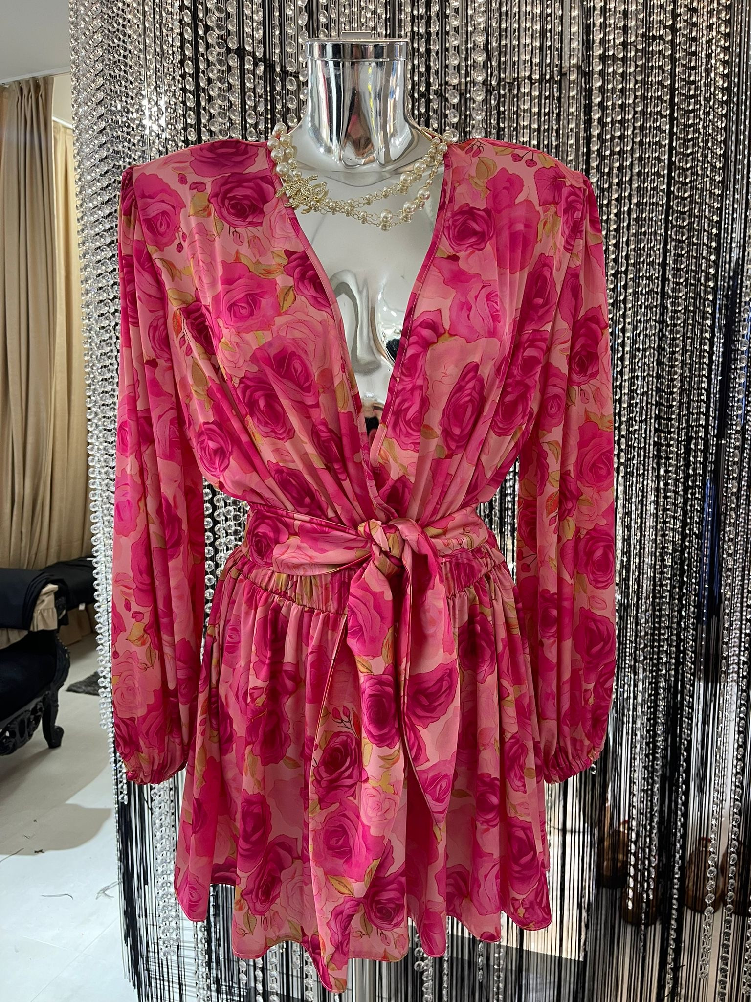 Nohavicový overal FLOWER pink