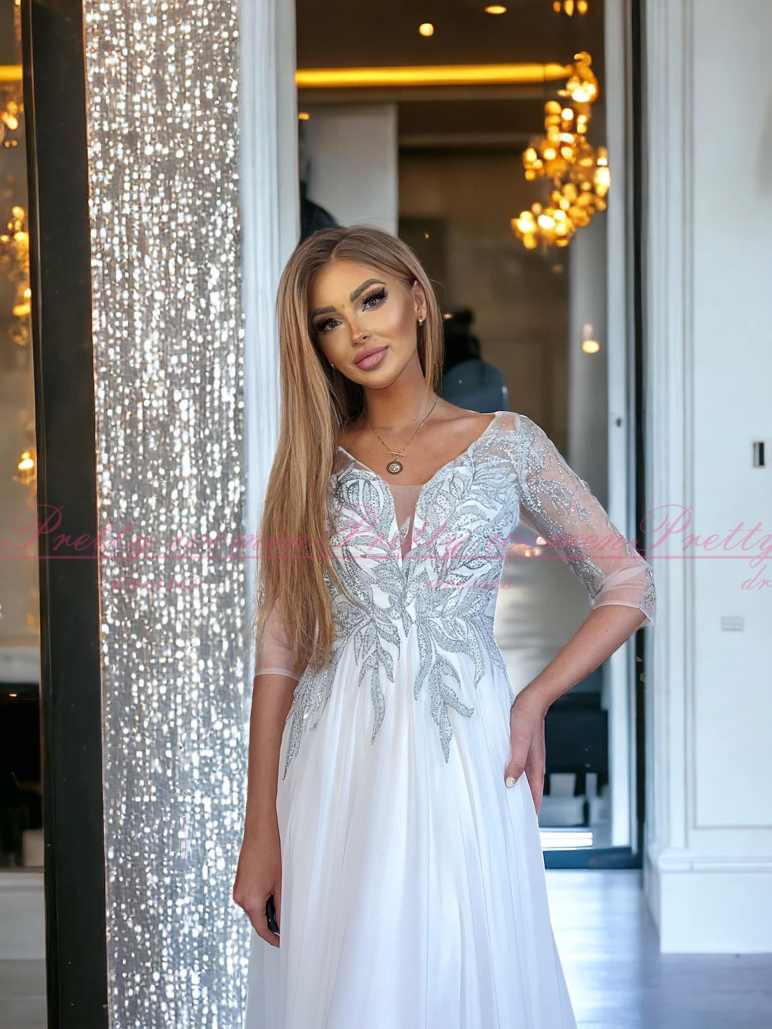 Spoločenské šaty MELANIA biele