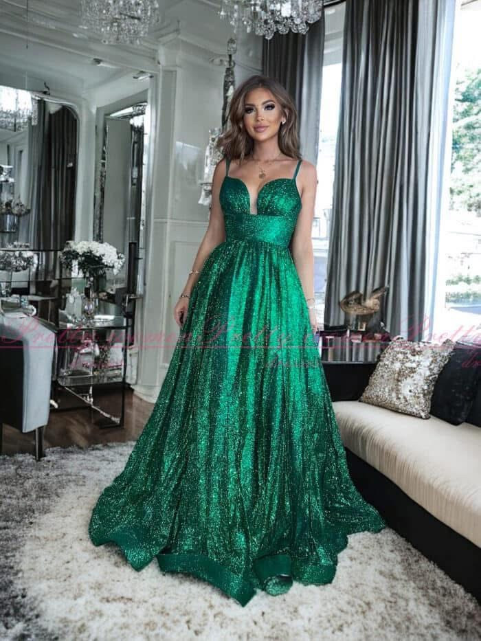 Dámske spoločenské šaty GLOSSY zelená