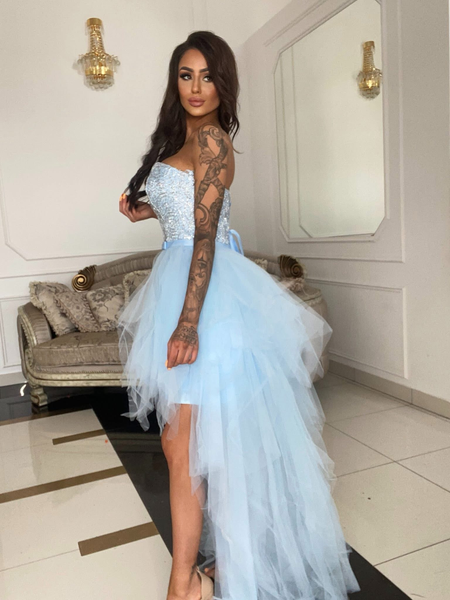 Dámske spoločenské šaty OCEANE modré