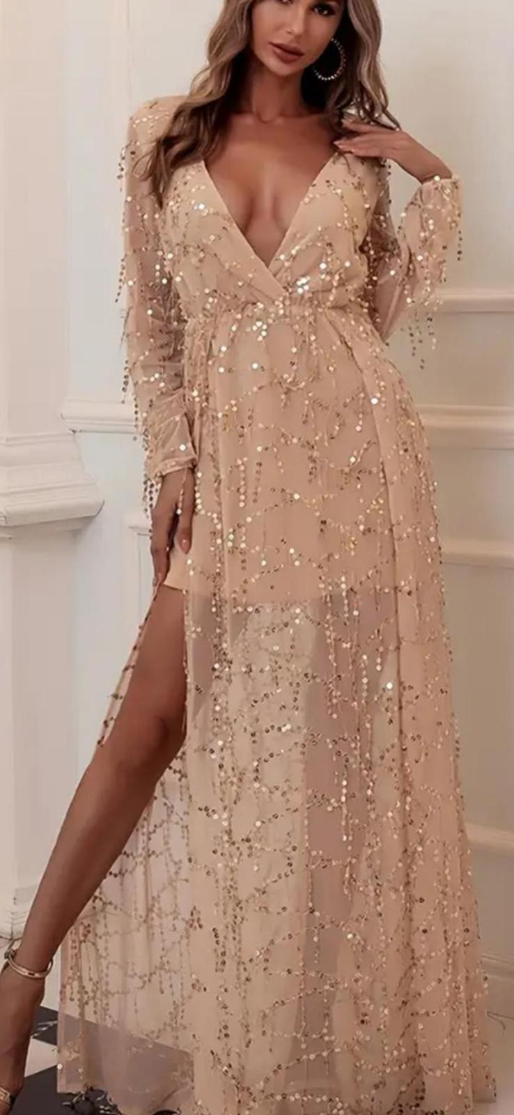 Dámske spoločenské šaty zlaté