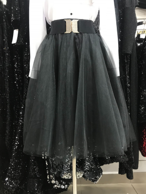 Tylová sukňa ONE čierna
