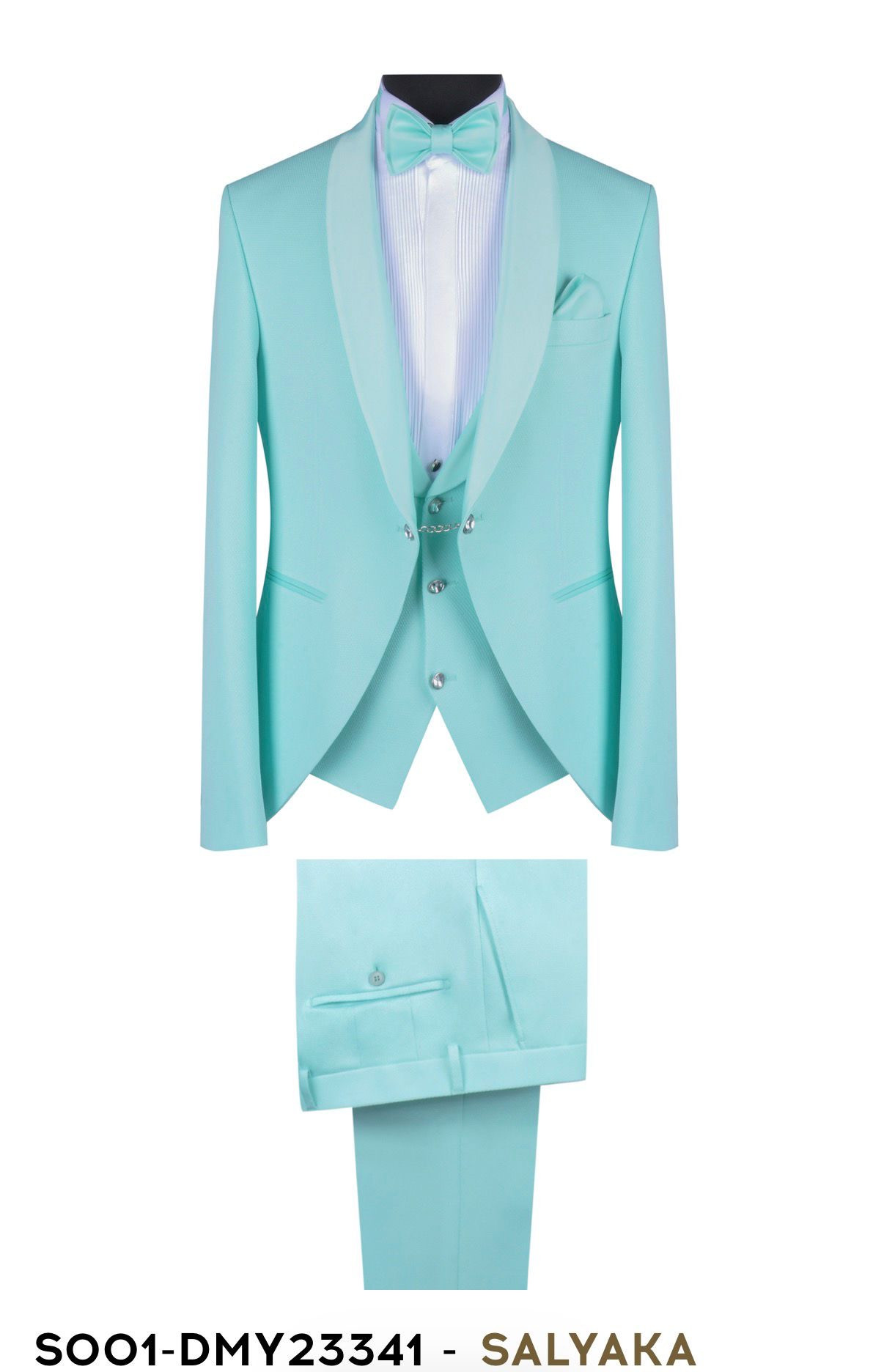 Slávnostný oblek S001-DMY 23341 mentol