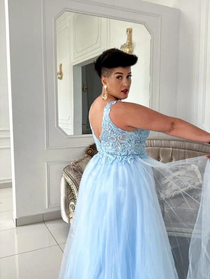 Dámske spoločenské šaty NELA modrá