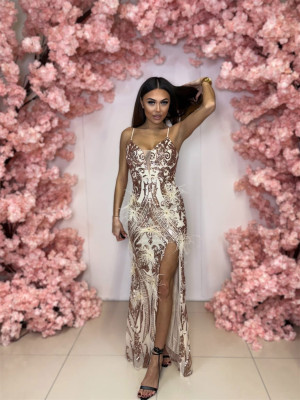 Dámske spoločenské šaty PUSIA zlaté