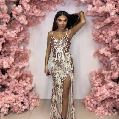 Dámske spoločenské šaty PUSIA zlaté