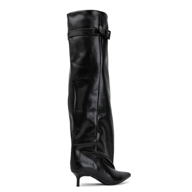 ✨ Čižmy, ktoré pritiahnu každý pohľad! ✨  Elegantné vysoké čižmy v luxusnom tmavohnedom odtieni s jemným leskom, trendy nariaseným efektom a štýlovou prackou. 🤎 Špicatá špička a úzky podpätok